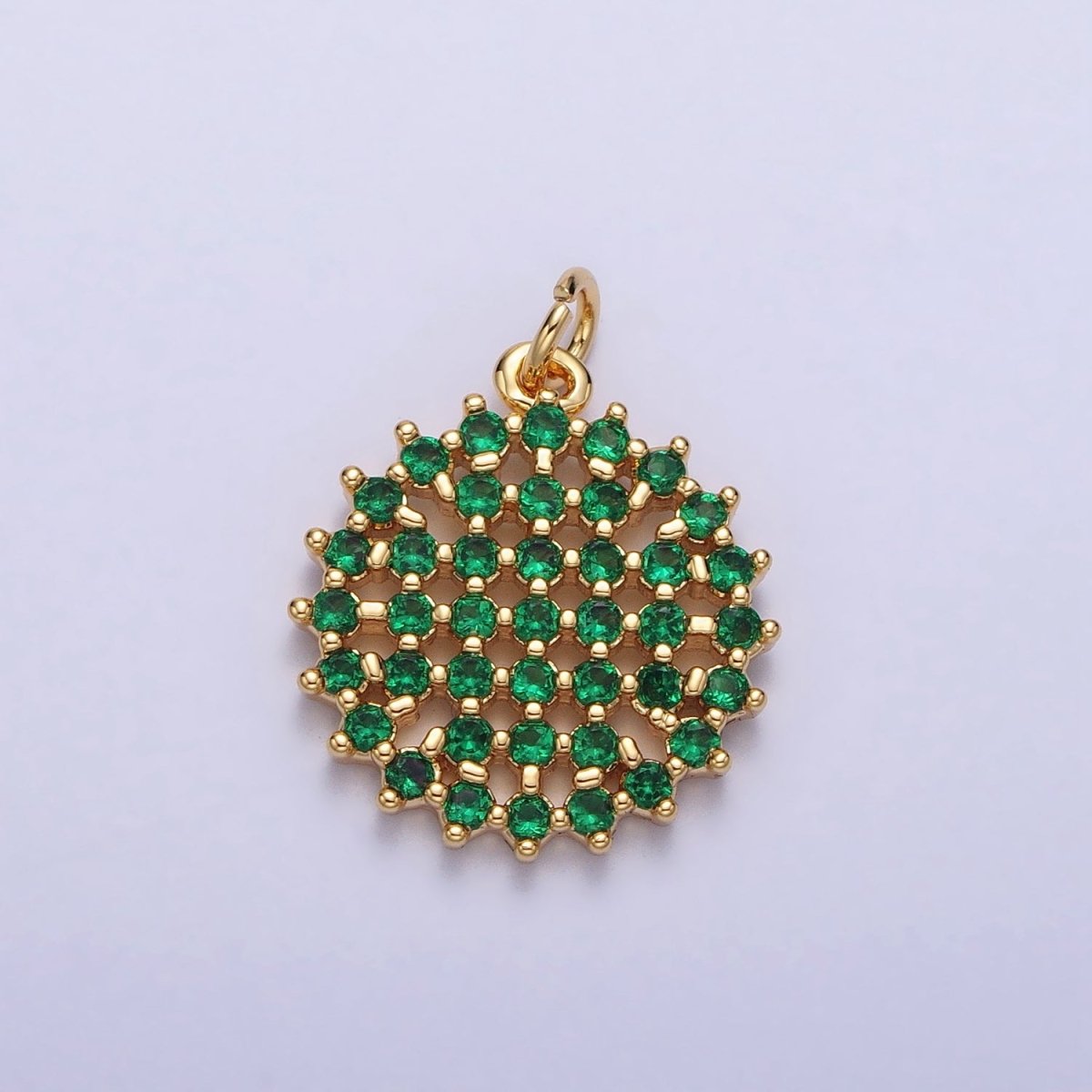 Clear, Green CZ Micro Paved Round Add-On Charm in Gold & Silver | AC195 - AC213