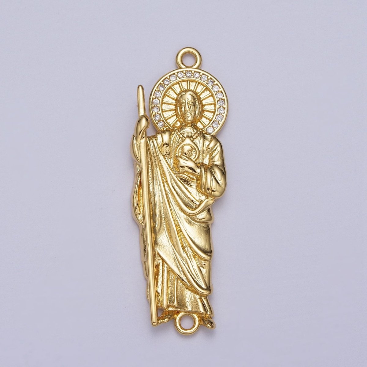 Clear Micro Paved CZ Grandiosa Cadena de San Judas Saint Judas Connector | Y-673 - DLUXCA