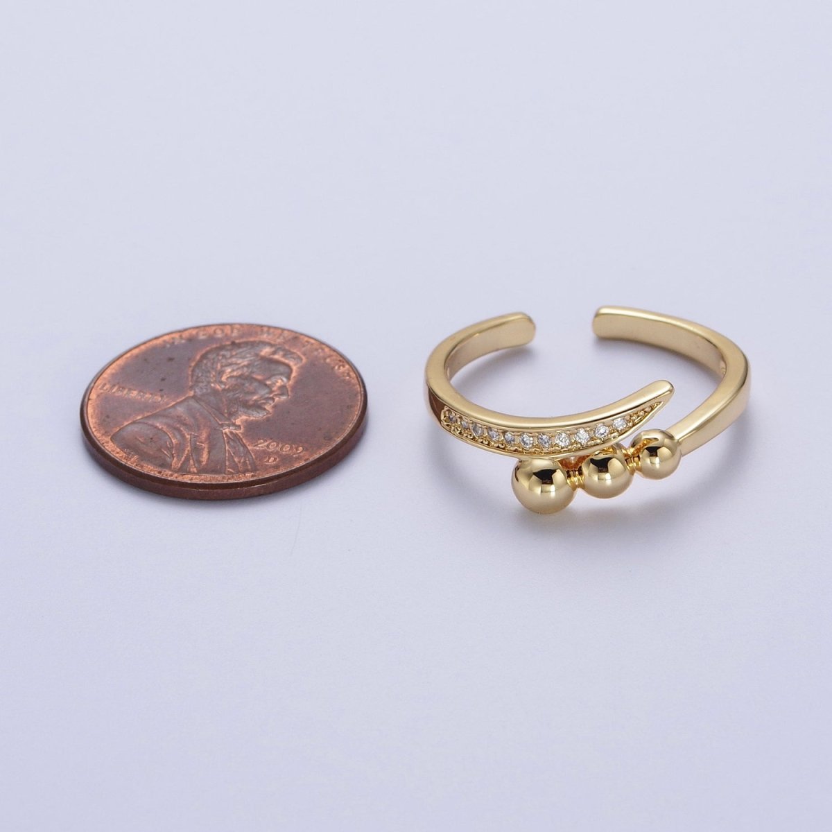 Clear Micro Paved CZ Rounded Beaded Bubble Ball Ring in Gold & Silver | O-246 O-247