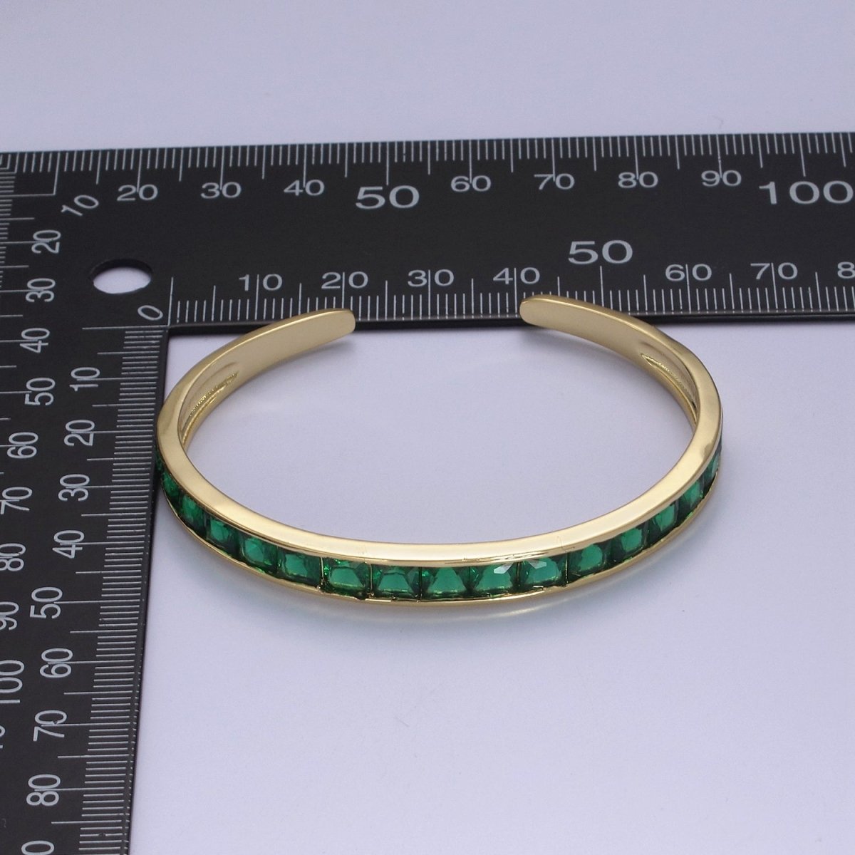 Purple, Green, Pink Open Cuff Bracelet - CZ bangle gold bangle Adjustable Bracelet | WA-701 to WA-704 Clearance Pricing