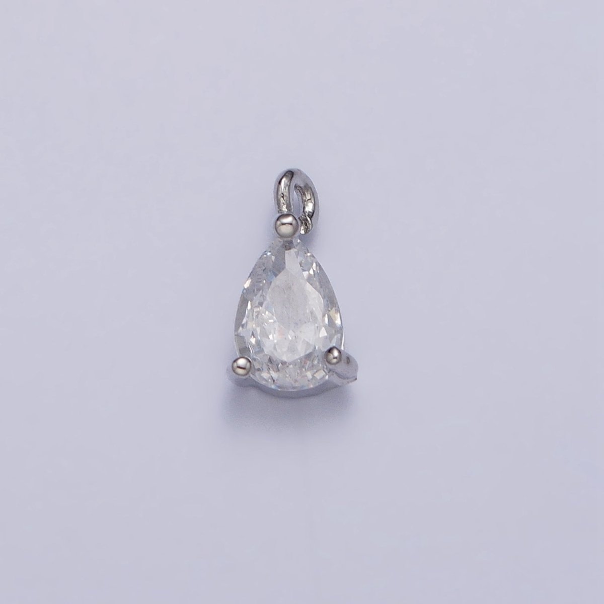 Clear Teardrop CZ Minimalist Add-On Charm in Gold & Silver | AC125