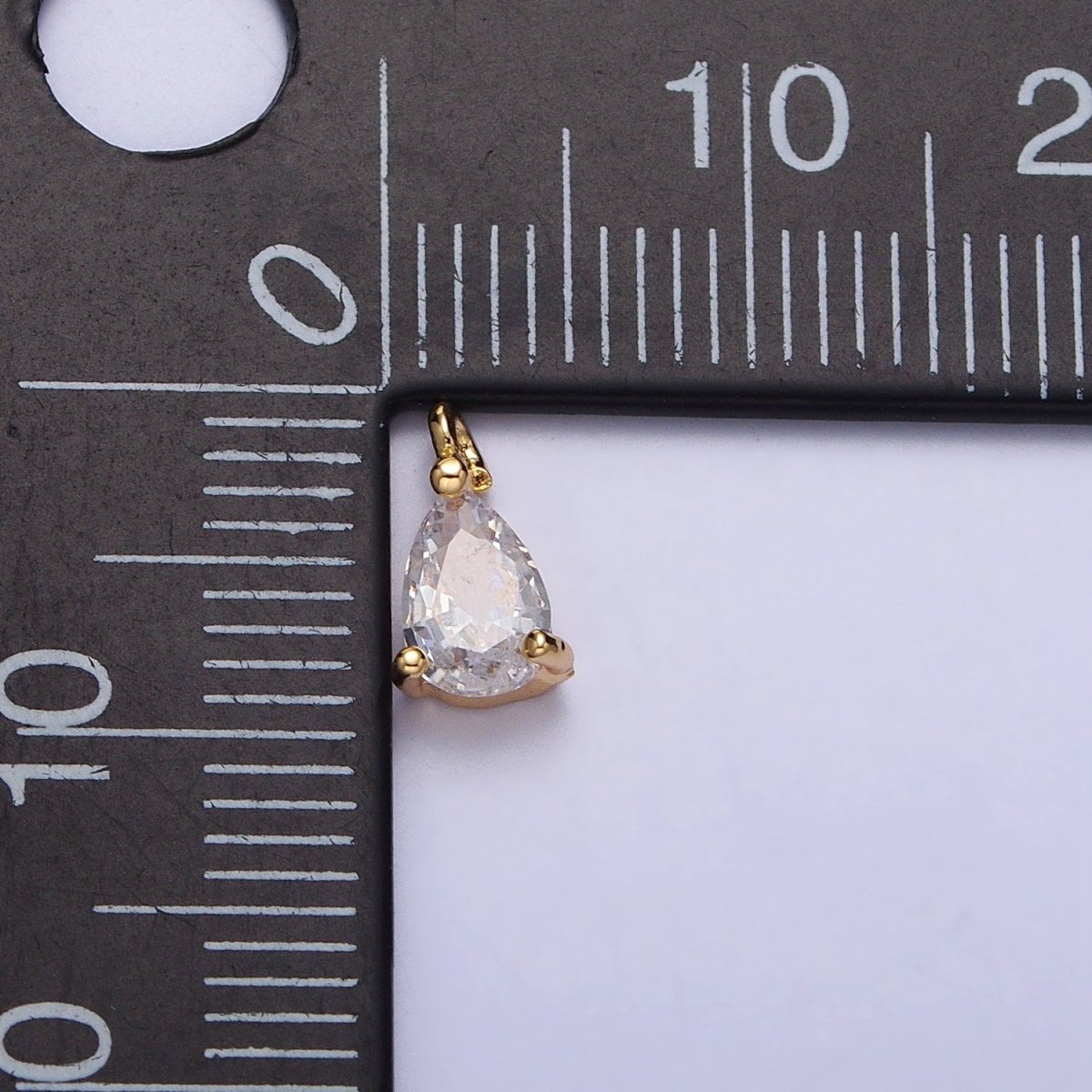 Clear Teardrop CZ Minimalist Add-On Charm in Gold & Silver | AC125