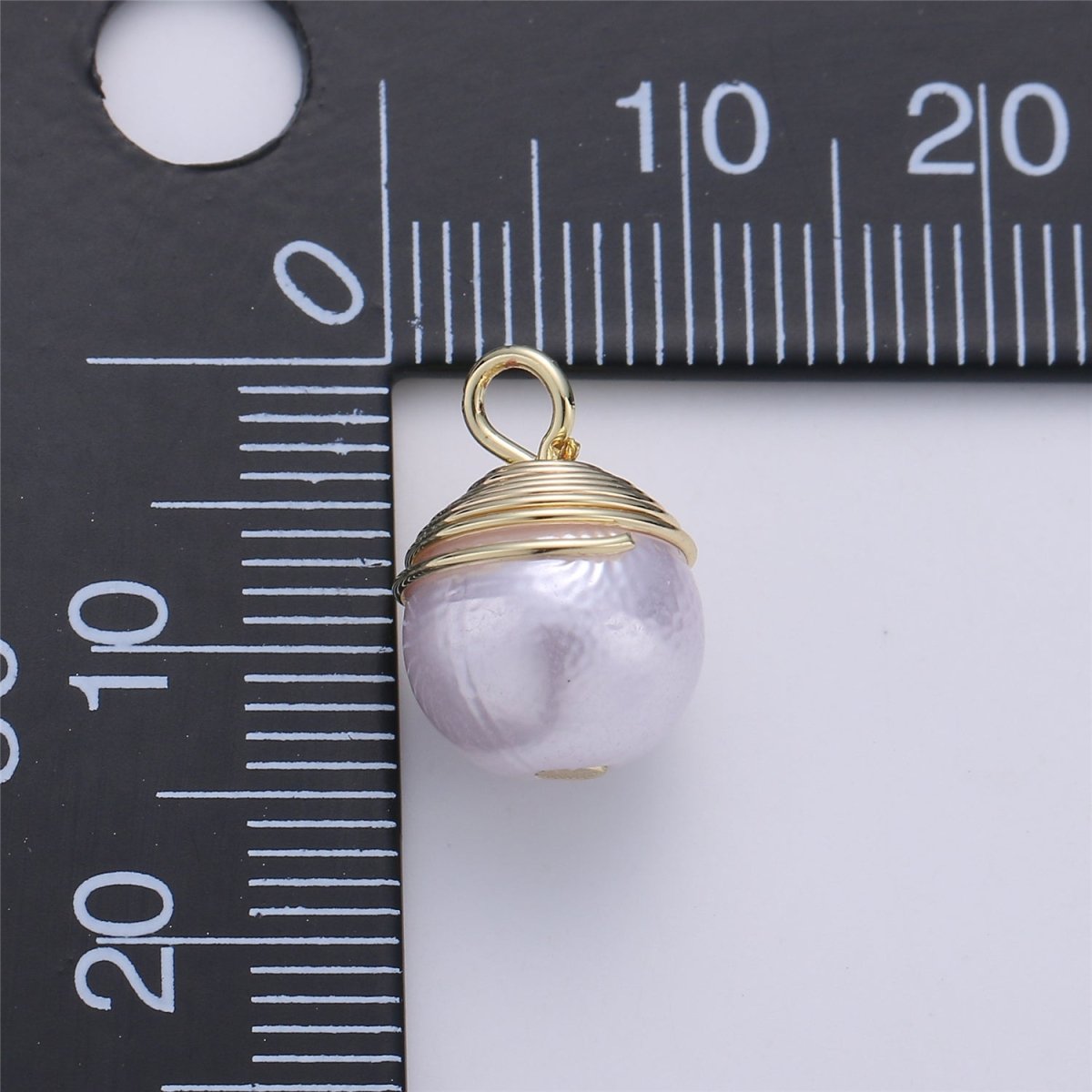 Clearance! Gold Hand Wired Faux Pearl Pendant for DIY Necklace E-494