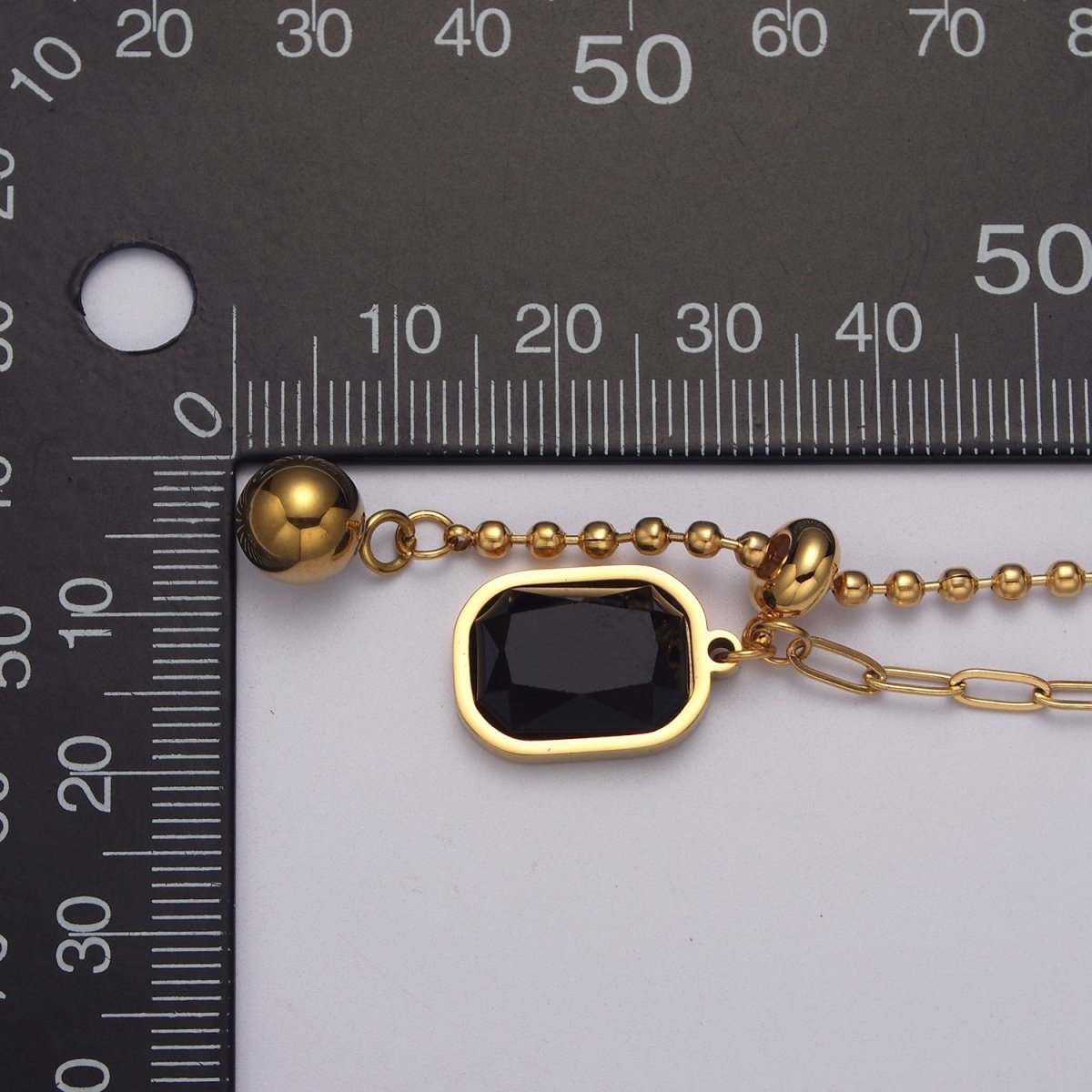 OS Clearance Pricing BLOWOUT Adjustable Gold Necklace Rectangle Geometric Pendant Waterproof Chain Tarnish Free Pendant Stainless Steel WA-919