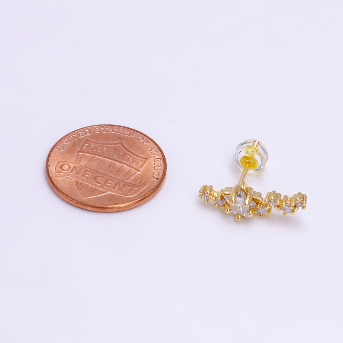 Climber Star Stud Earrings, Crystal Encrusted, Wedding Earrings, Celestial Stud Earrings, bridesmaids earring, Bridal Earrings V-080