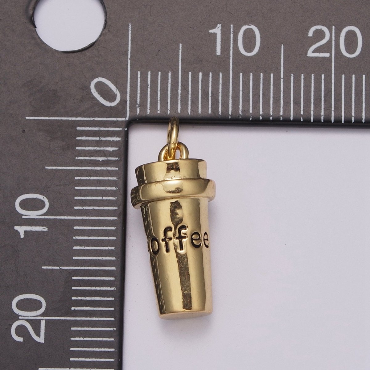 Coffee Tumbler Pendant 24K Gold Filled Cup Charm for Coffee Lover Gift M-823 M-824