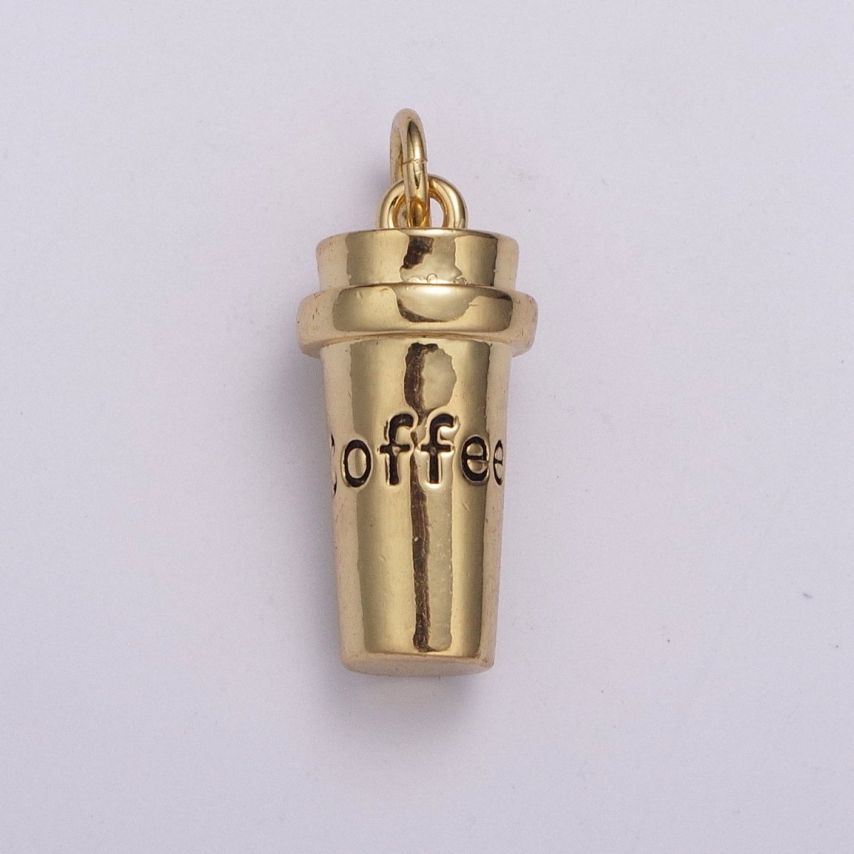 Coffee Tumbler Pendant 24K Gold Filled Cup Charm for Coffee Lover Gift M-823 M-824