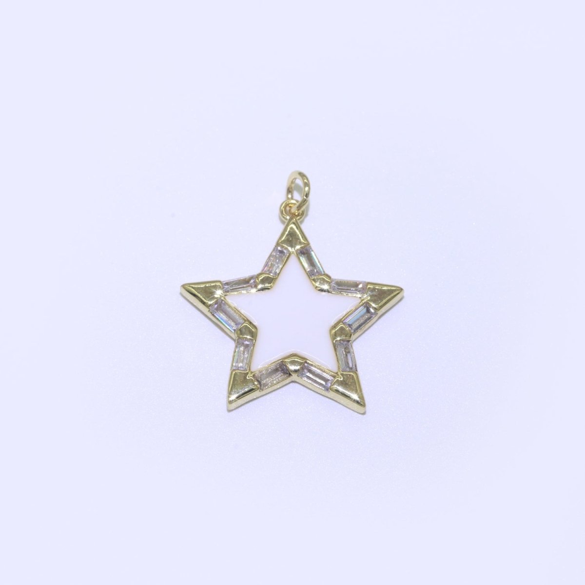 Colorful Enamel Star Charm Pendant, Red Yellow Pink Green Blue Enamel Cubic Pendant, 14K gold Filled Celestial Jewelry Making Supply M-325-M-335
