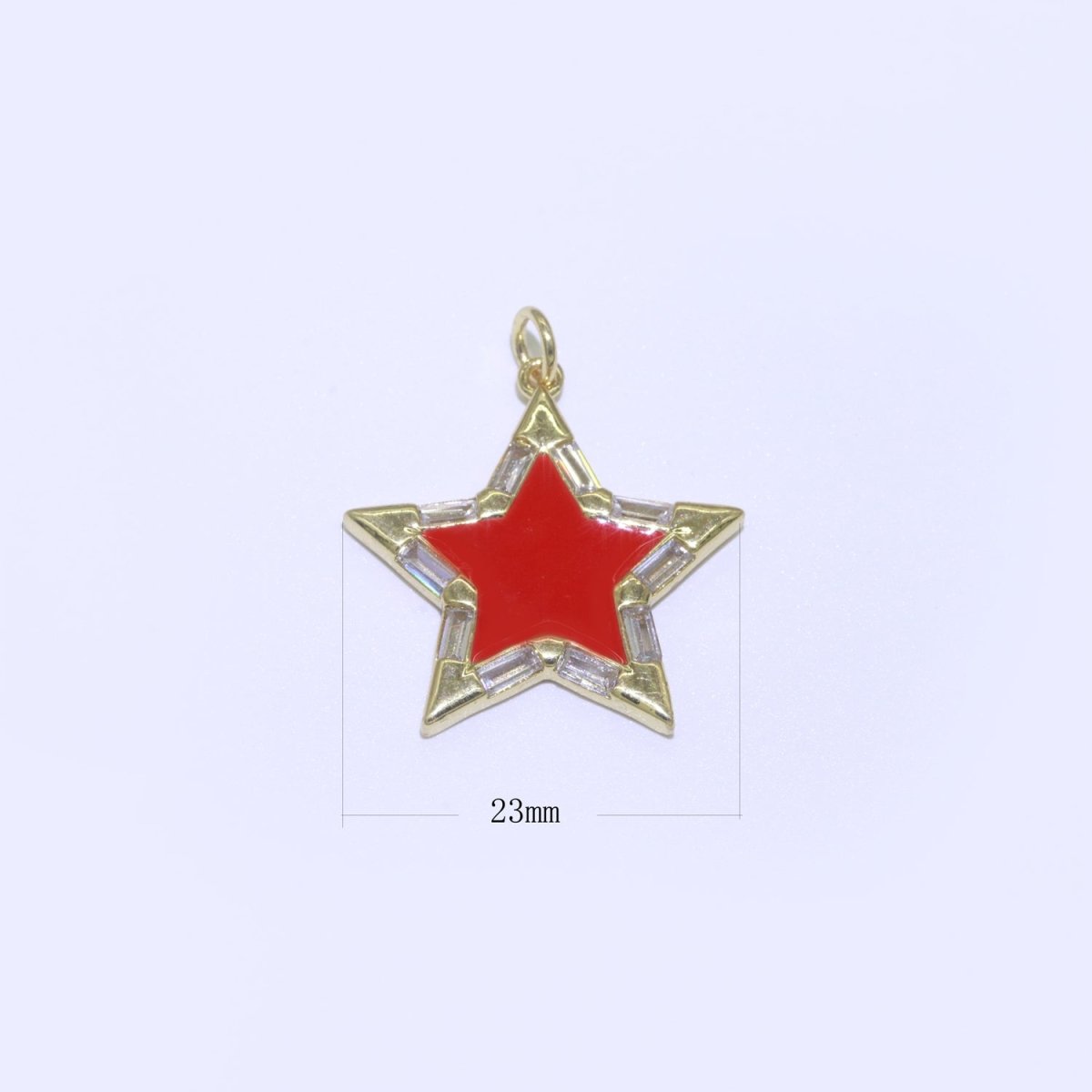 Colorful Enamel Star Charm Pendant, Red Yellow Pink Green Blue Enamel Cubic Pendant, 14K gold Filled Celestial Jewelry Making Supply M-325-M-335