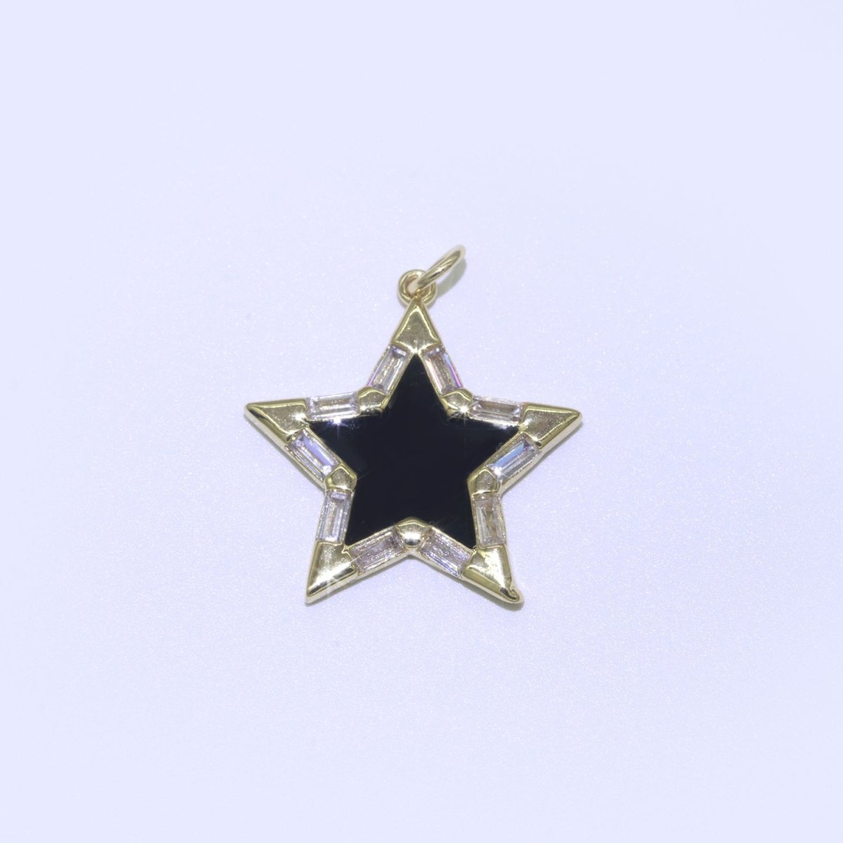Colorful Enamel Star Charm Pendant, Red Yellow Pink Green Blue Enamel Cubic Pendant, 14K gold Filled Celestial Jewelry Making Supply M-325-M-335