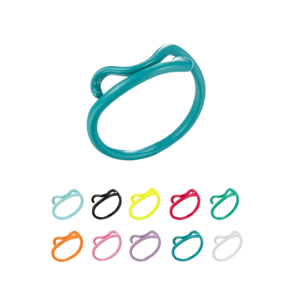 Colorful Enamel Twist Ring , Neon Color Ring , Enamel Ring Black Pink Teal White Yellow