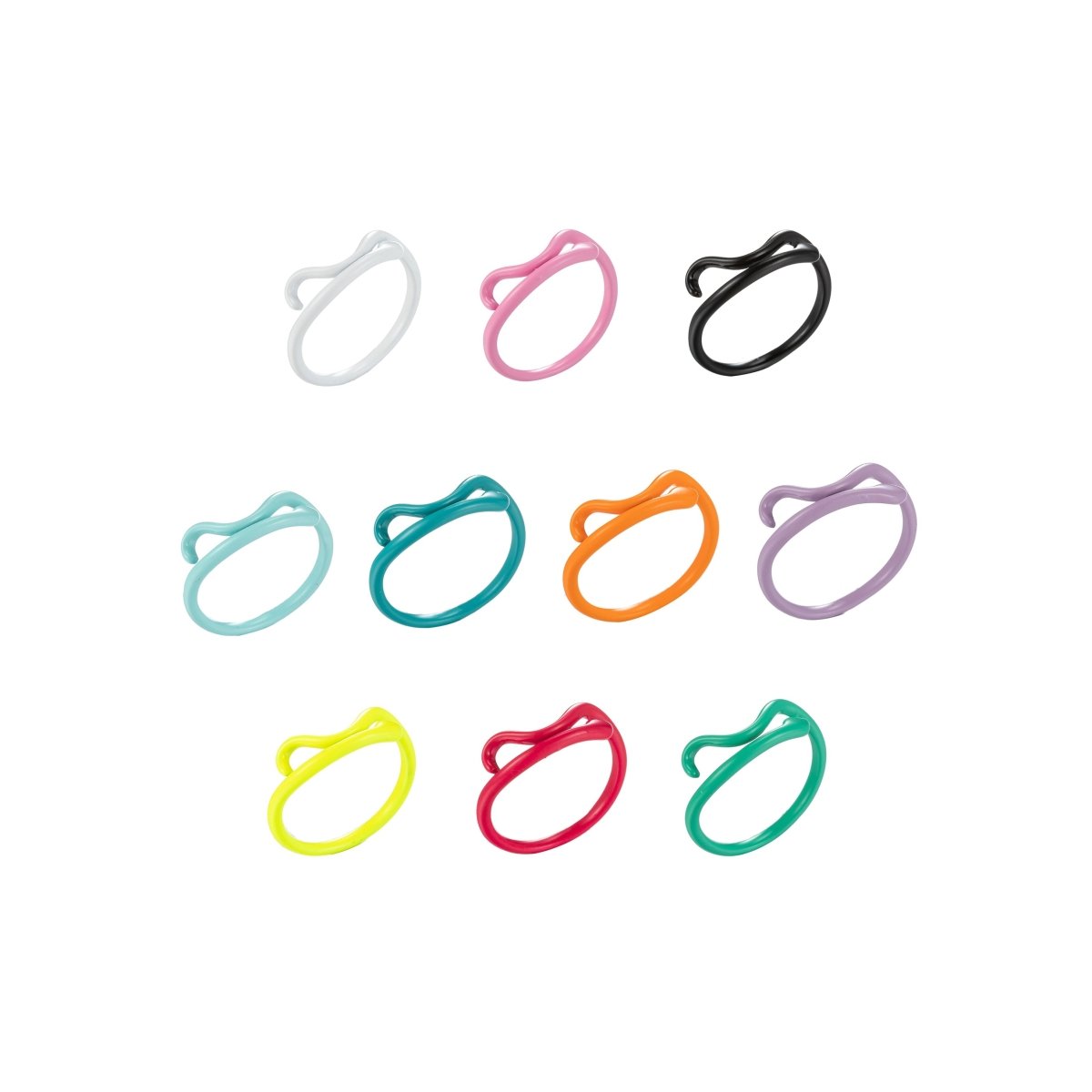 Colorful Enamel Twist Ring , Neon Color Ring , Enamel Ring Black Pink Teal White Yellow