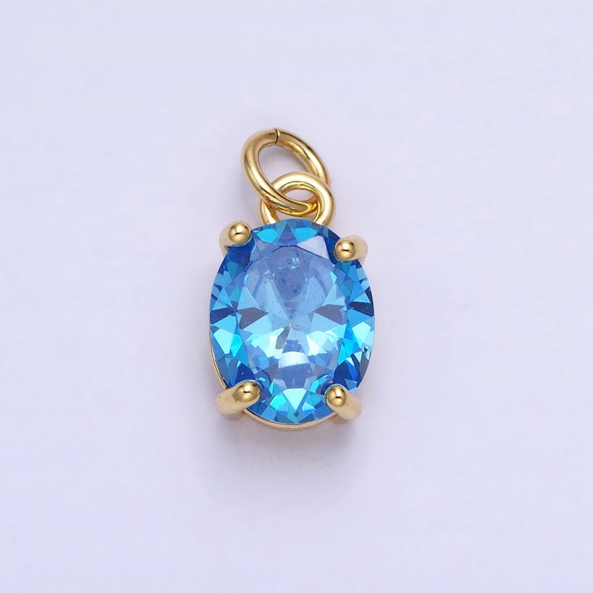 Colorful Oval Shape Cubic Zircon Pendant Charm,CZ Geometric Drop Pendant Charm Wholesale AC458 AC459 AC460 AC461 AC462 AC463