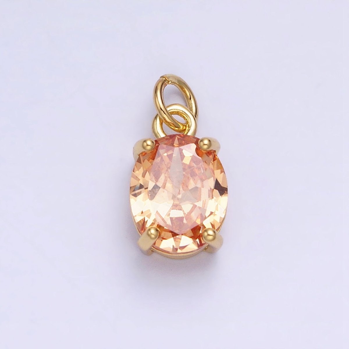 Colorful Oval Shape Cubic Zircon Pendant Charm,CZ Geometric Drop Pendant Charm Wholesale AC458 AC459 AC460 AC461 AC462 AC463