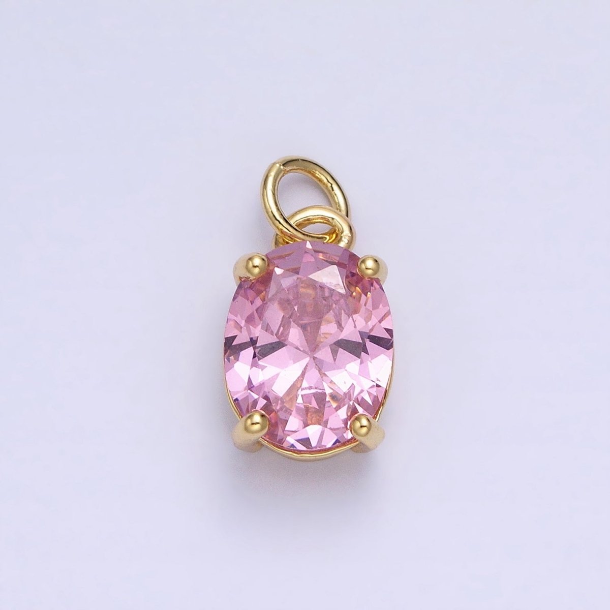 Colorful Oval Shape Cubic Zircon Pendant Charm,CZ Geometric Drop Pendant Charm Wholesale AC458 AC459 AC460 AC461 AC462 AC463