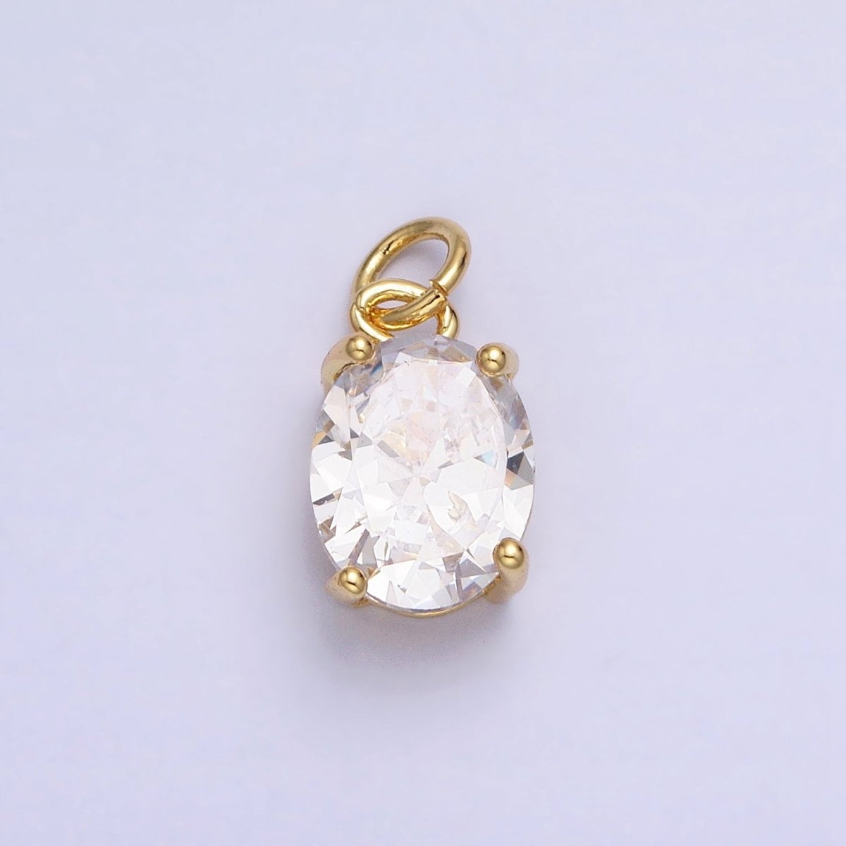 Colorful Oval Shape Cubic Zircon Pendant Charm,CZ Geometric Drop Pendant Charm Wholesale AC458 AC459 AC460 AC461 AC462 AC463