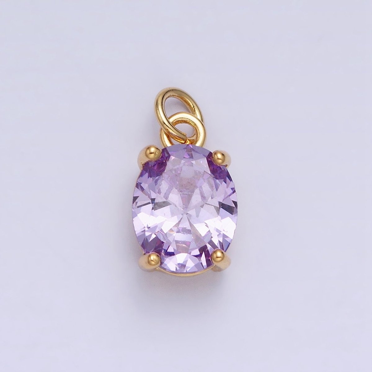 Colorful Oval Shape Cubic Zircon Pendant Charm,CZ Geometric Drop Pendant Charm Wholesale AC458 AC459 AC460 AC461 AC462 AC463