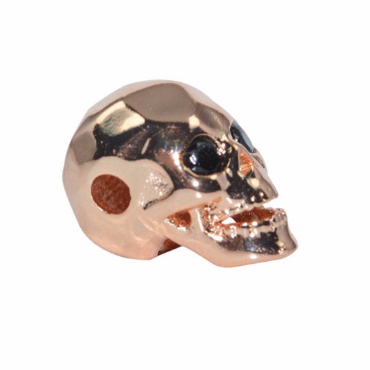 Copper Gold Filled Death Skull Head Design, Bead Making, Jewelry Bracelet Making Spacer Connector Charm for Halloween, Day of the Death, B-155