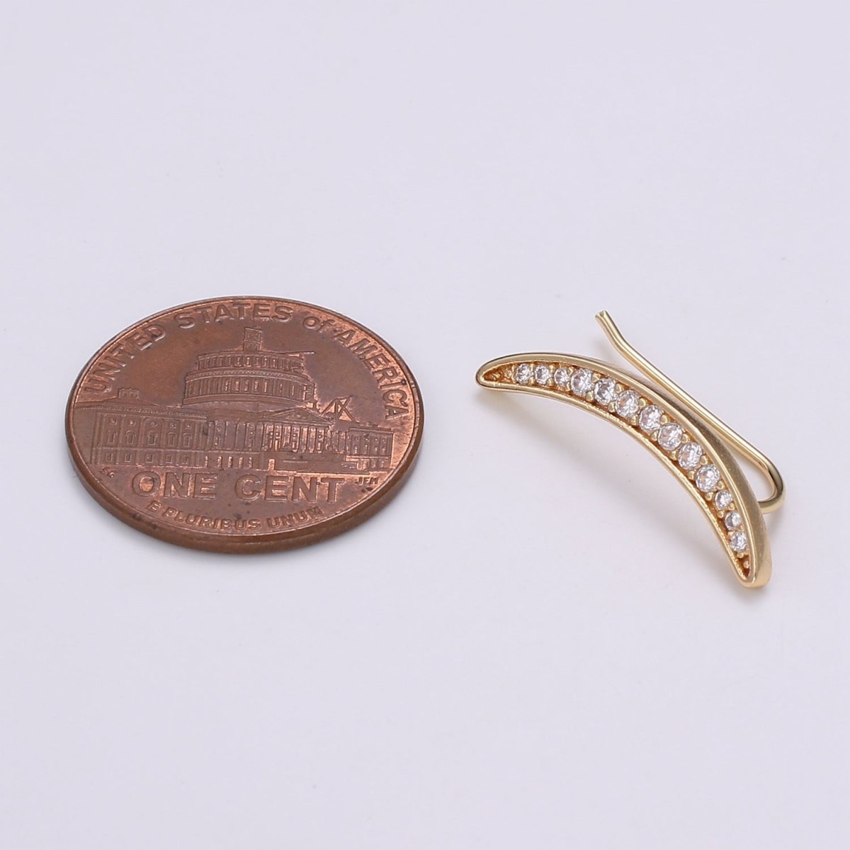 Crescent Moon Ear Climbers- Moon Earrings, Silver Ear Crawlers, Ear Climbers, Half Moon Earrings, Moon Ear Cuff, Moon Ear Crawler Earrings P-005 - DLUXCA
