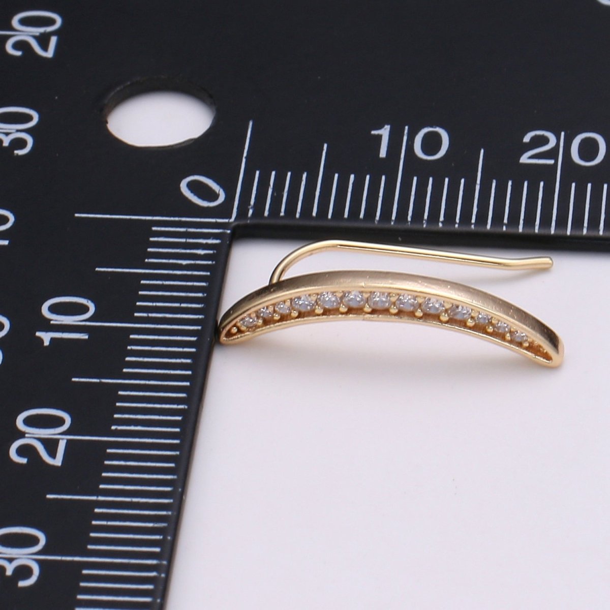 Crescent Moon Ear Climbers- Moon Earrings, Silver Ear Crawlers, Ear Climbers, Half Moon Earrings, Moon Ear Cuff, Moon Ear Crawler Earrings P-005 - DLUXCA