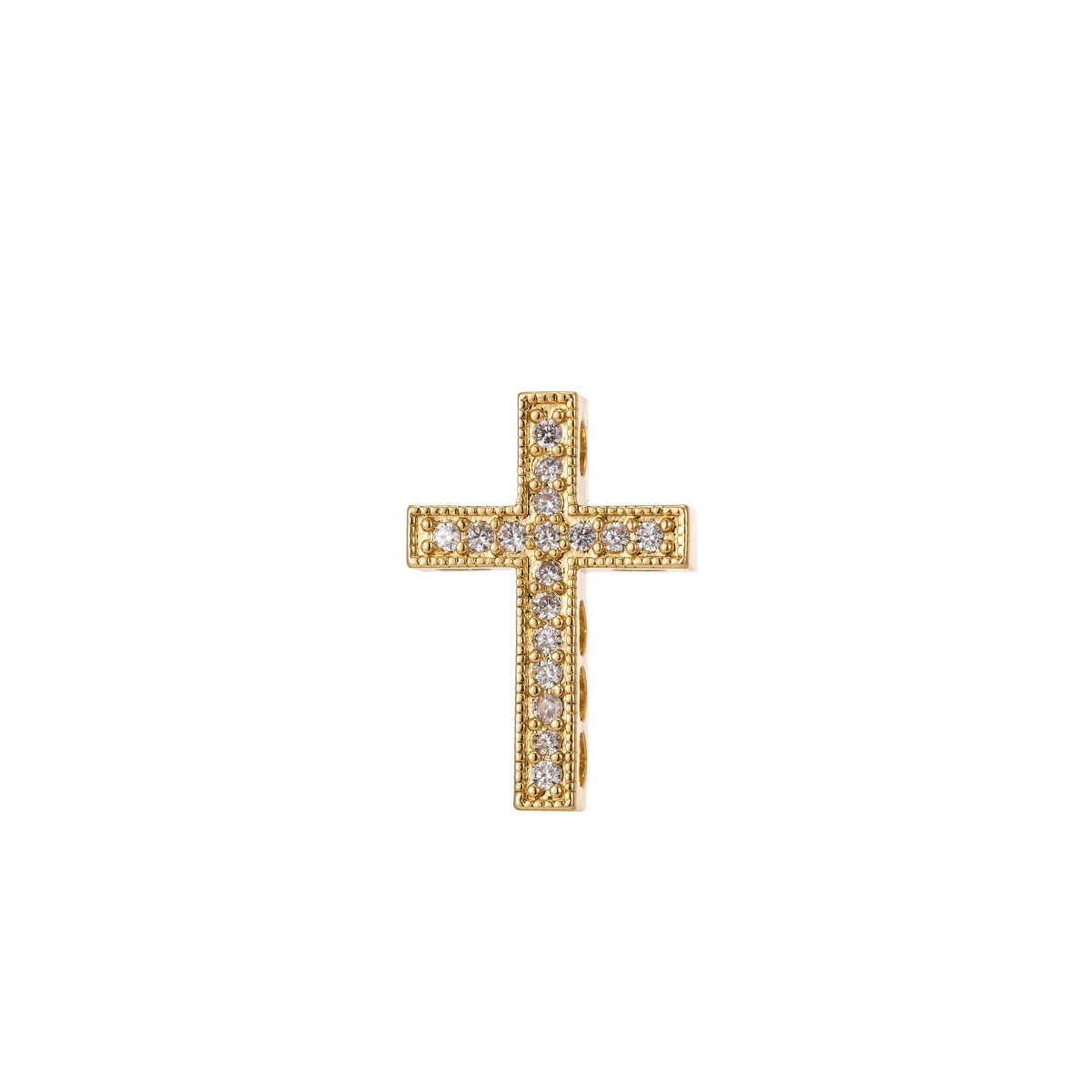 Cross Micro Pave CZ 14K Gold Filled Bead, Good For Earring, Necklace, and bracelet, vertically or horizontally design charm, Gun Metal Plated B-201
