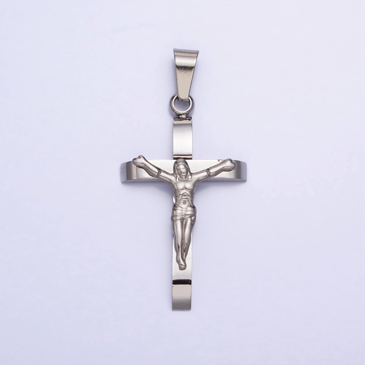 Crucifix Cross Pendant in 24K Gold Filled Jesus in the Cross Medallion for Religious Unisex Jewelry Making P-1114