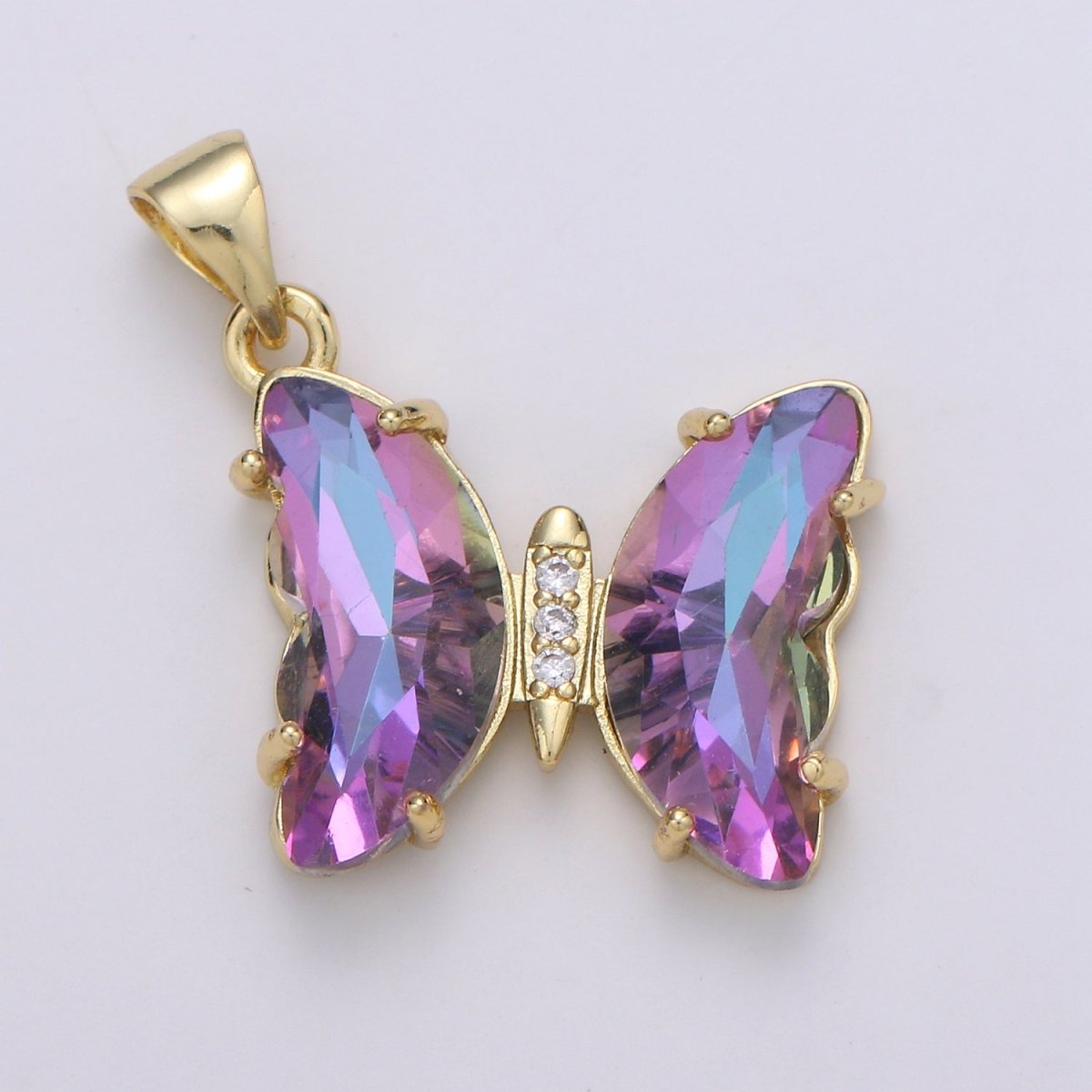 Crystal Gold Filled Butterfly Pendants  J-232-J-234
