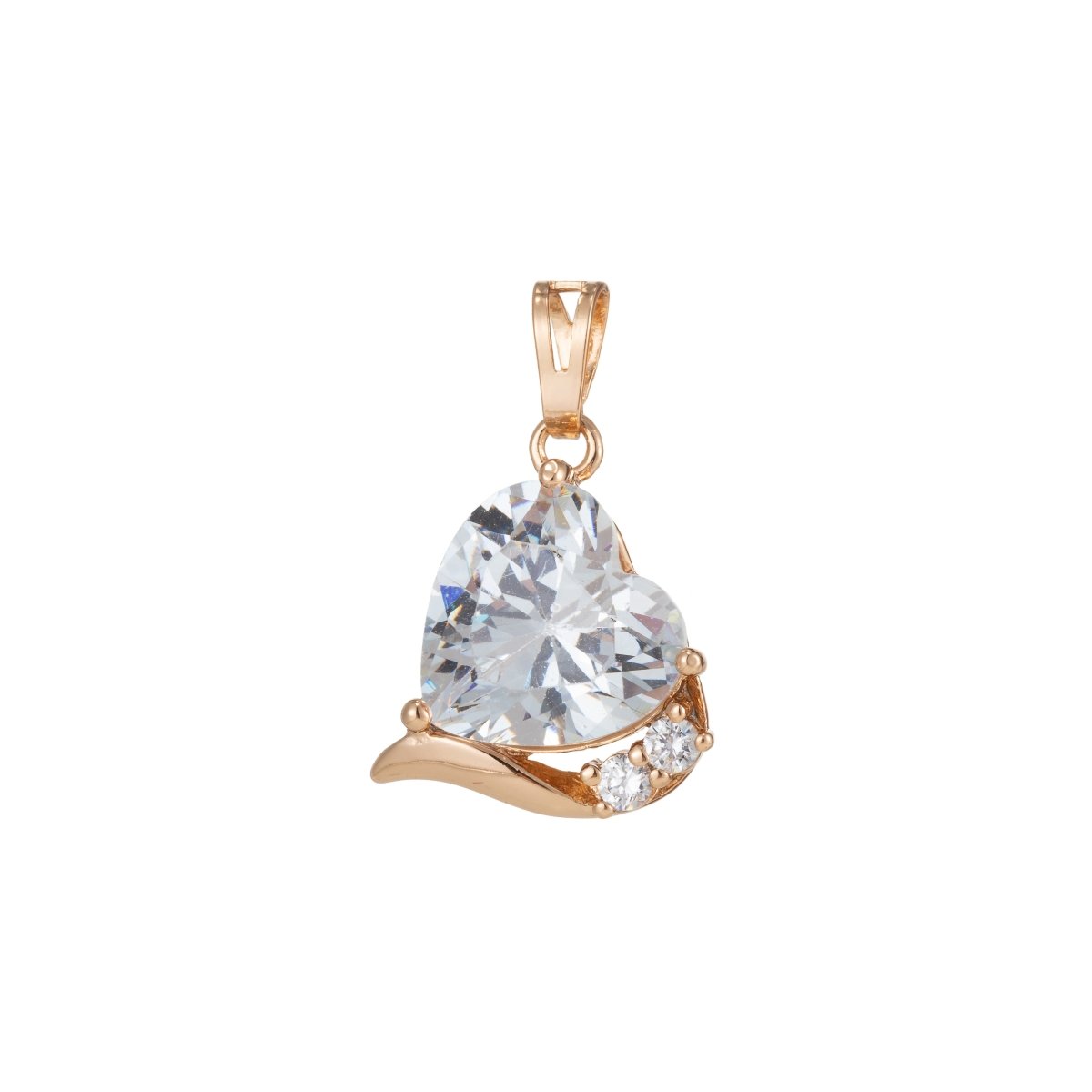 Crystal Gold Filled Heart Pendants I-522 - DLUXCA