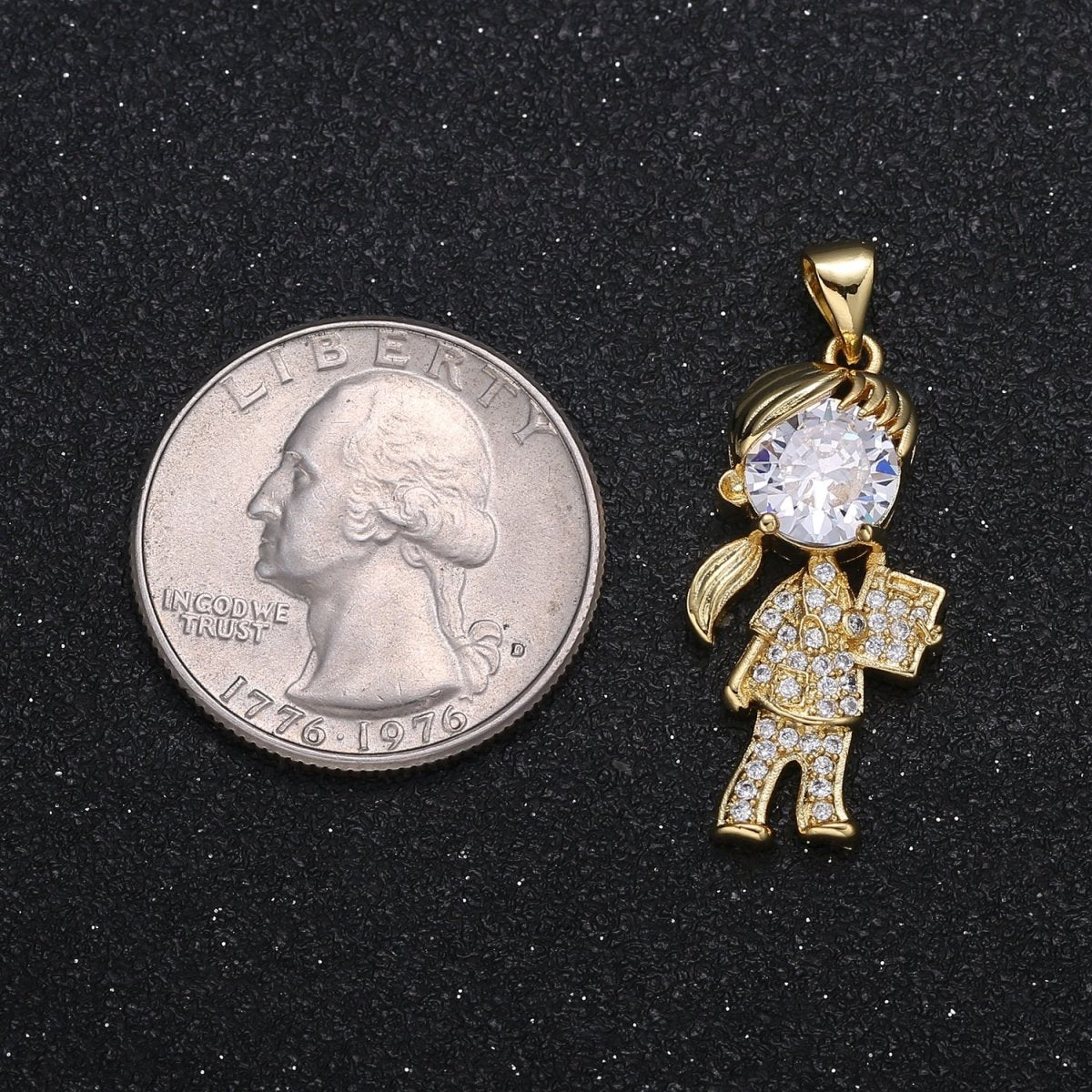 Crystal Super Girl Charm CZ Zirconia Girl Human Micro Pave Charm Pendant GP-004