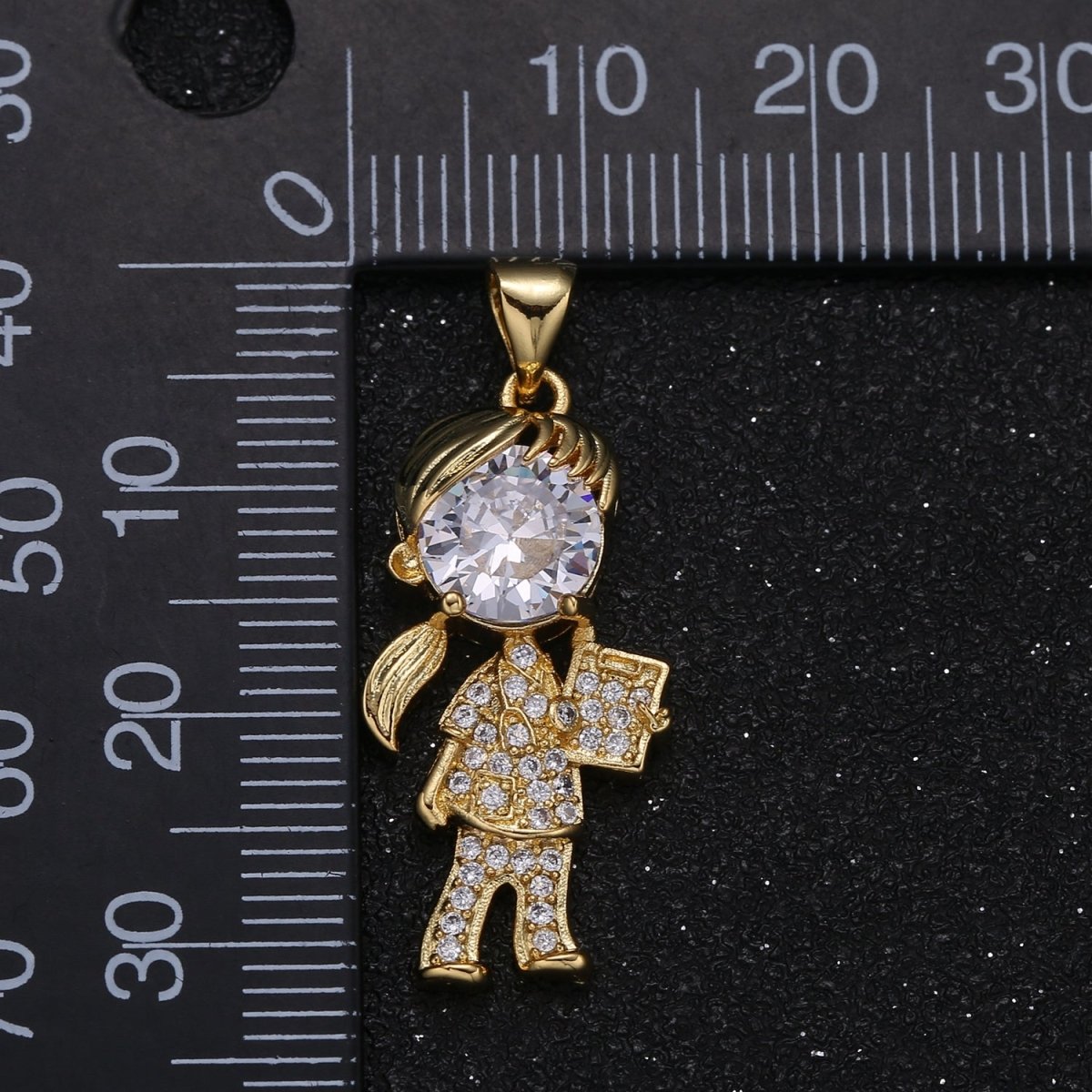 Crystal Super Girl Charm CZ Zirconia Girl Human Micro Pave Charm Pendant GP-004