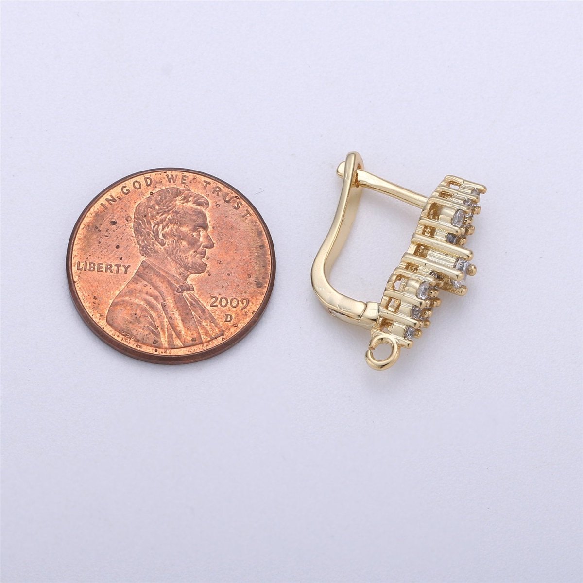 Cubic 14k Gold Filled one touch w/ open link Lever back earring making, 20x15 mm, Nickel free Lead Free for Earring Charm Making Findings K-313