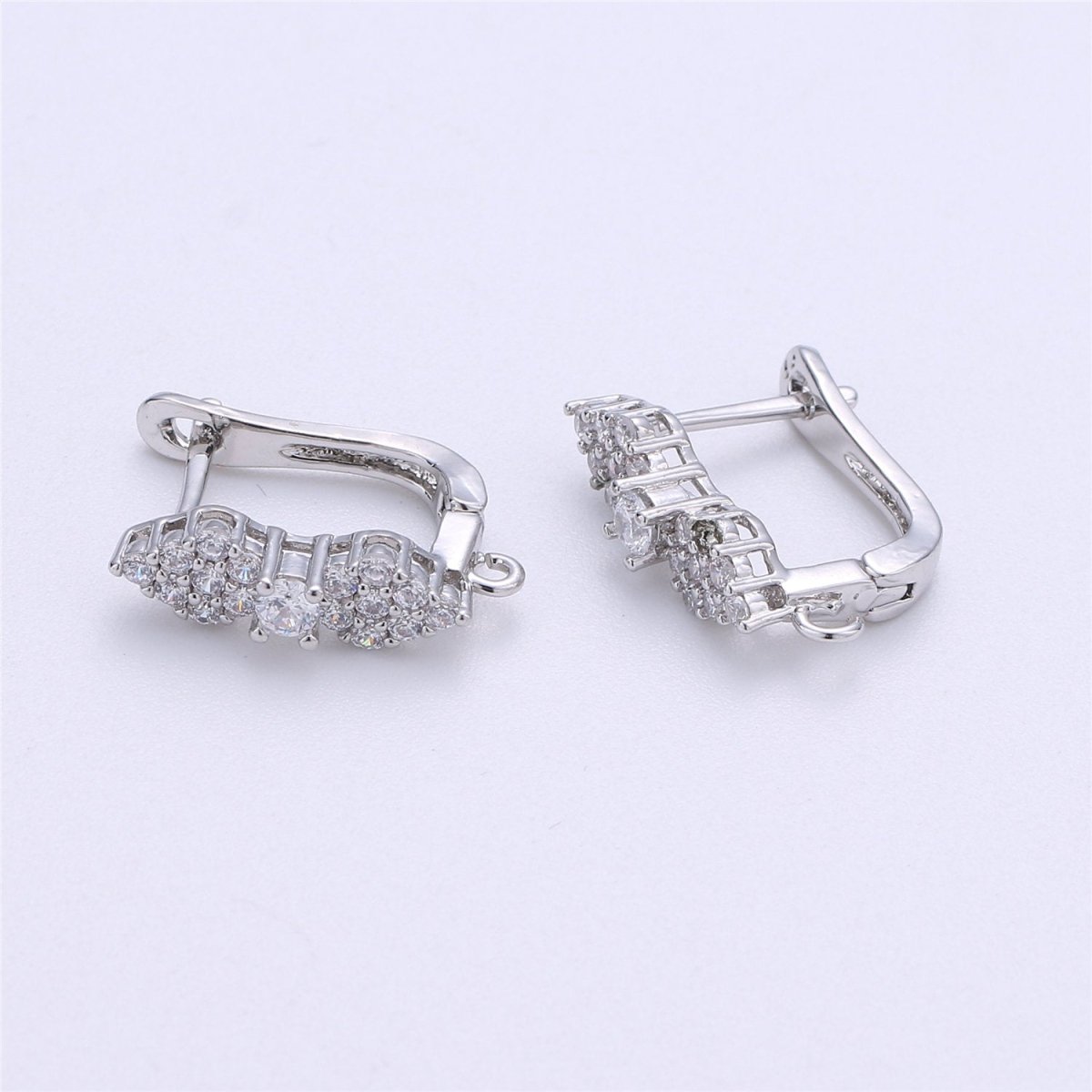 Cubic 14k Gold Filled one touch w/ open link Lever back earring making, 20x15 mm, Nickel free Lead Free for Earring Charm Making Findings K-313