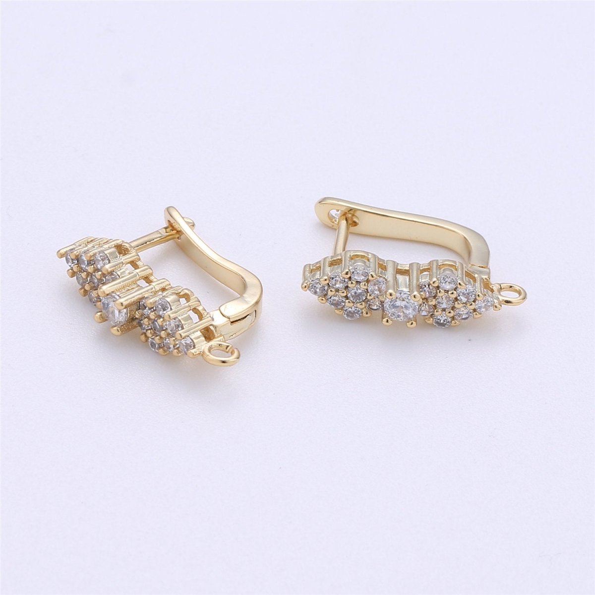 Cubic 14k Gold Filled one touch w/ open link Lever back earring making, 20x15 mm, Nickel free Lead Free for Earring Charm Making Findings K-313