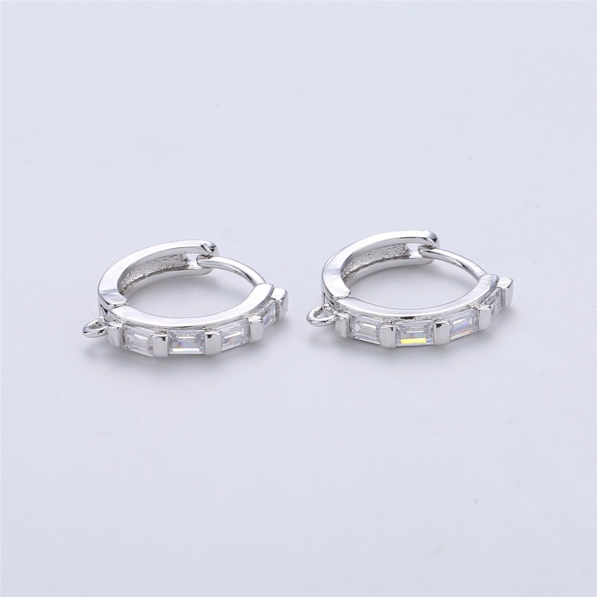 Cubic 18k Gold Filled one touch w/ open link Lever back earring making, 15x15 mm, Nickel free Lead Free for Earring Charm Making Findings K-163 to K-164