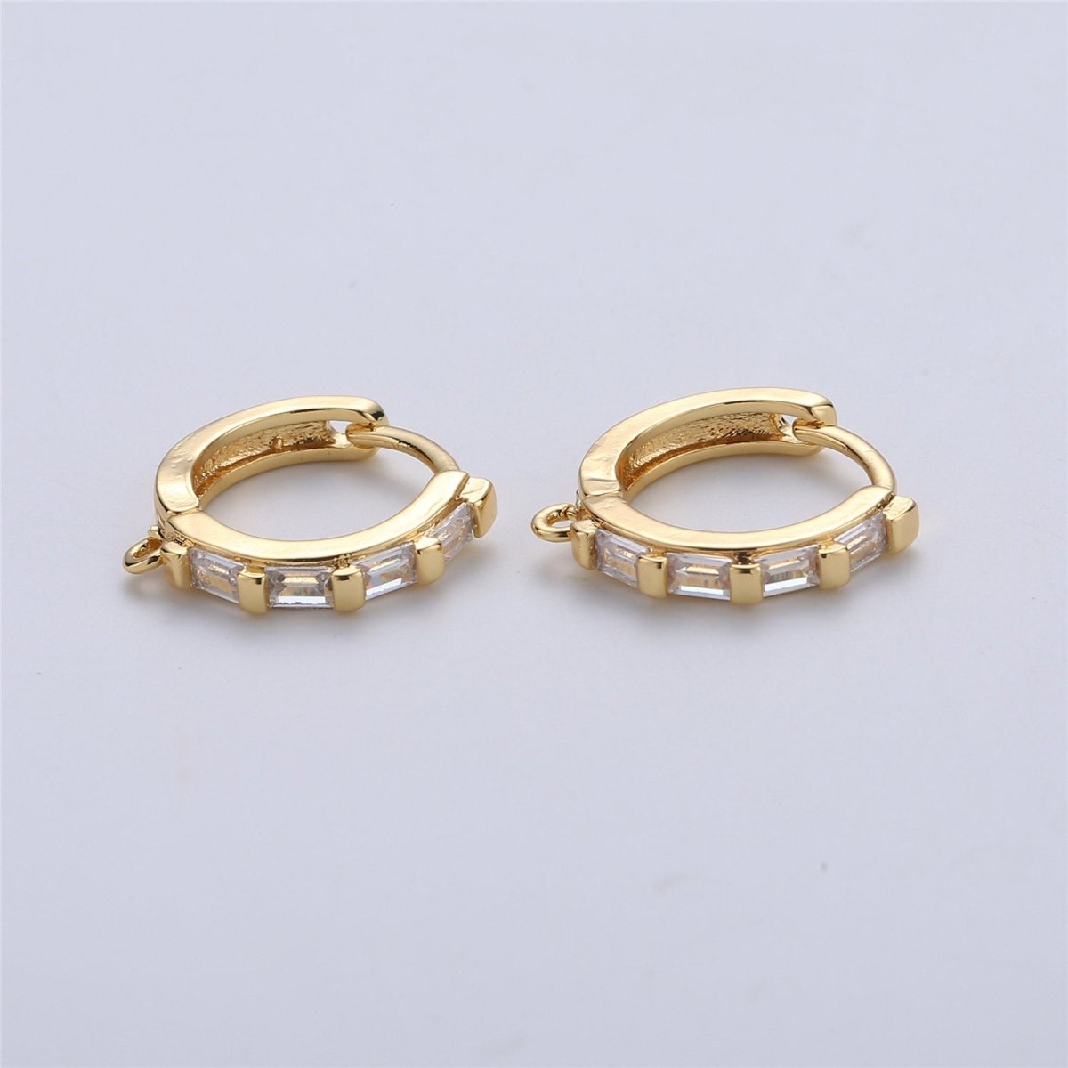Cubic 18k Gold Filled one touch w/ open link Lever back earring making, 15x15 mm, Nickel free Lead Free for Earring Charm Making Findings K-163 to K-164