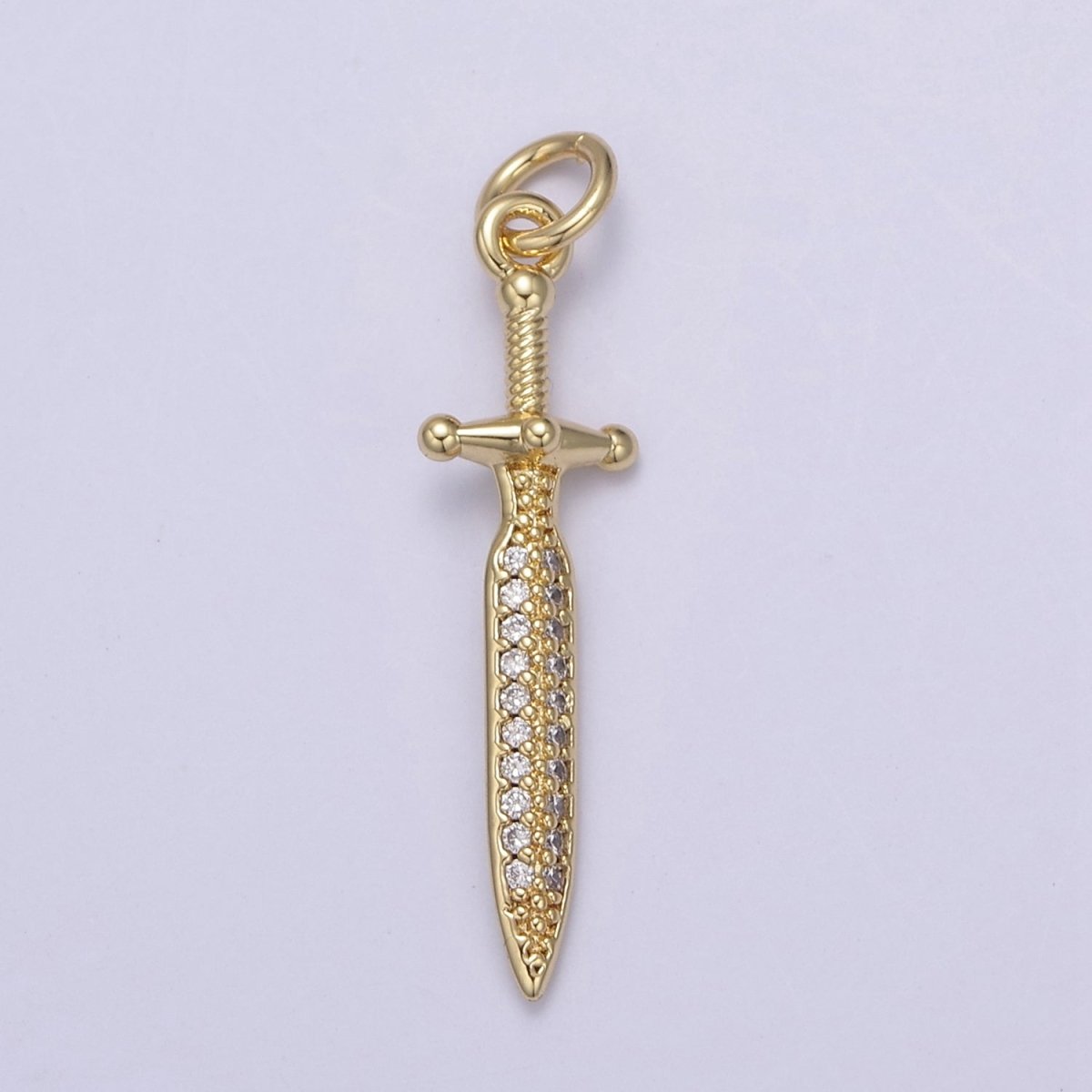 Cubic Dagger Pendant, CZ Sword Pendant, Earrings pendant, Bracelet Charm, Necklace Pendant, 24k Gold Filled Jewelry N-781 N-782