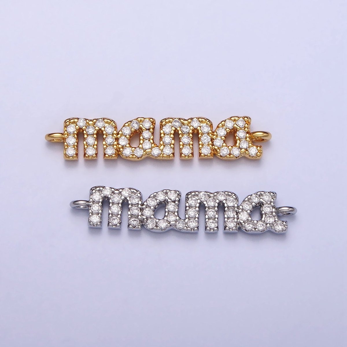 Cubic diamond MAMA connector charm Cubic zirconia Mother Link Connector for Bracelet Necklace Jewelry making supplies Y-856