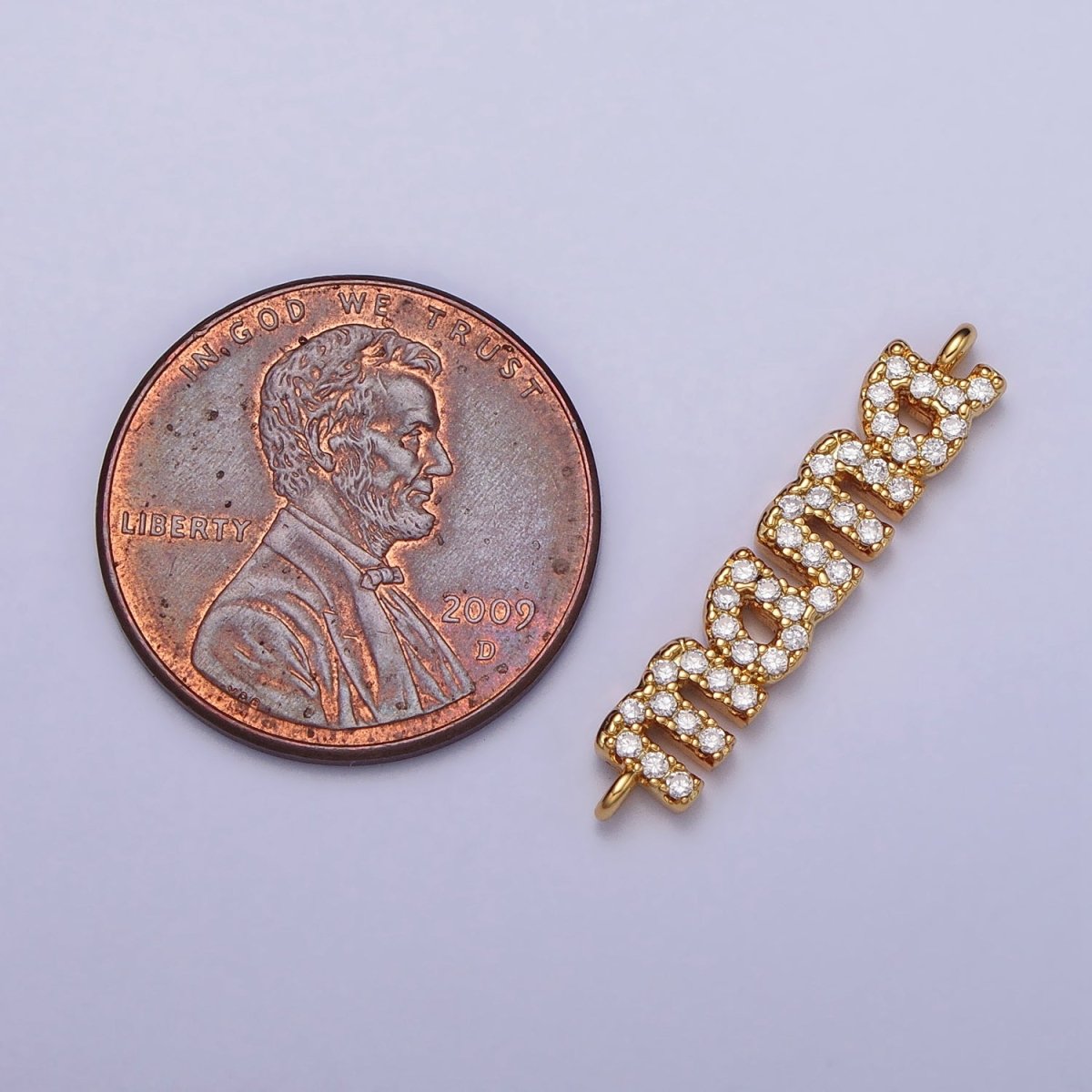 Cubic diamond MAMA connector charm Cubic zirconia Mother Link Connector for Bracelet Necklace Jewelry making supplies Y-856