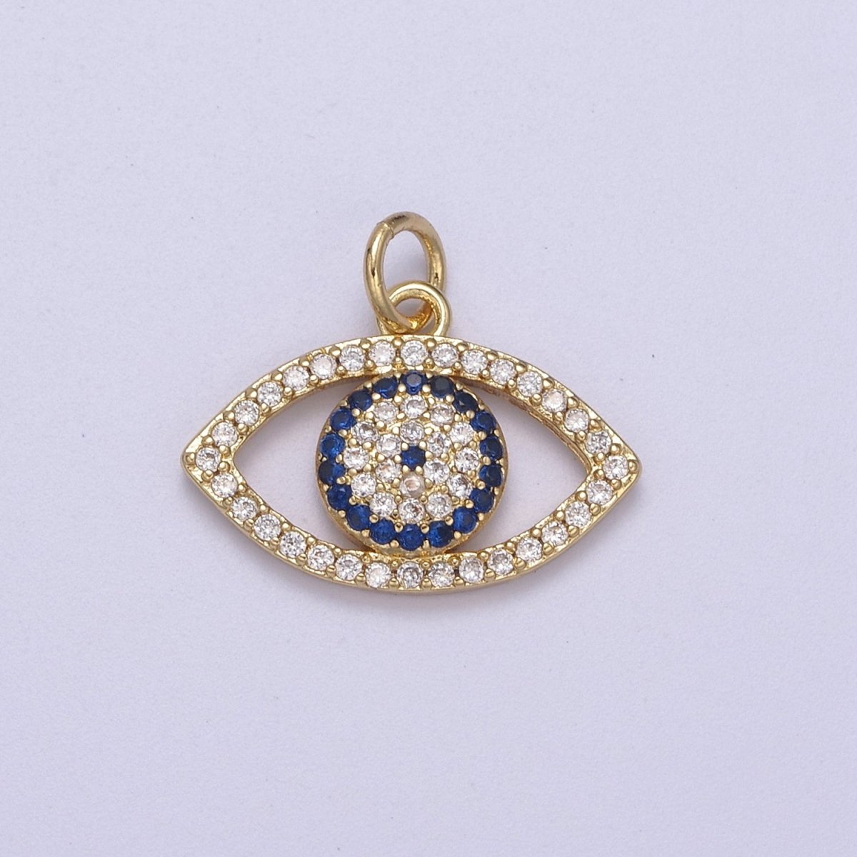 Cubic Evil Eye Charm - 17x19mm Pendant Gold Filled CZ Drop Charm Pendant Amulet Protection Charm N-333 - N-335