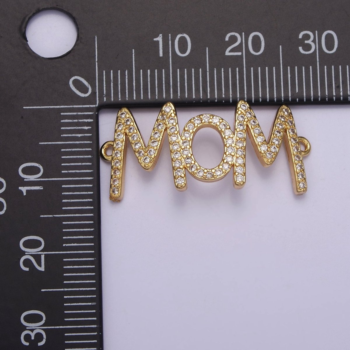 Cubic Mom Charm Connector Necklace Pendant 16k gold Filled Mother Mom Mama Link Connector for Bracelet Necklace Motherhood F-164 - DLUXCA