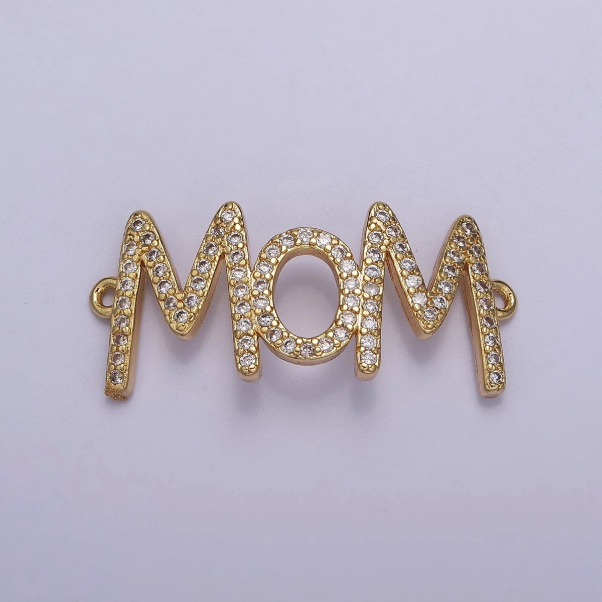 Cubic Mom Charm Connector Necklace Pendant 16k gold Filled Mother Mom Mama Link Connector for Bracelet Necklace Motherhood F-164 - DLUXCA