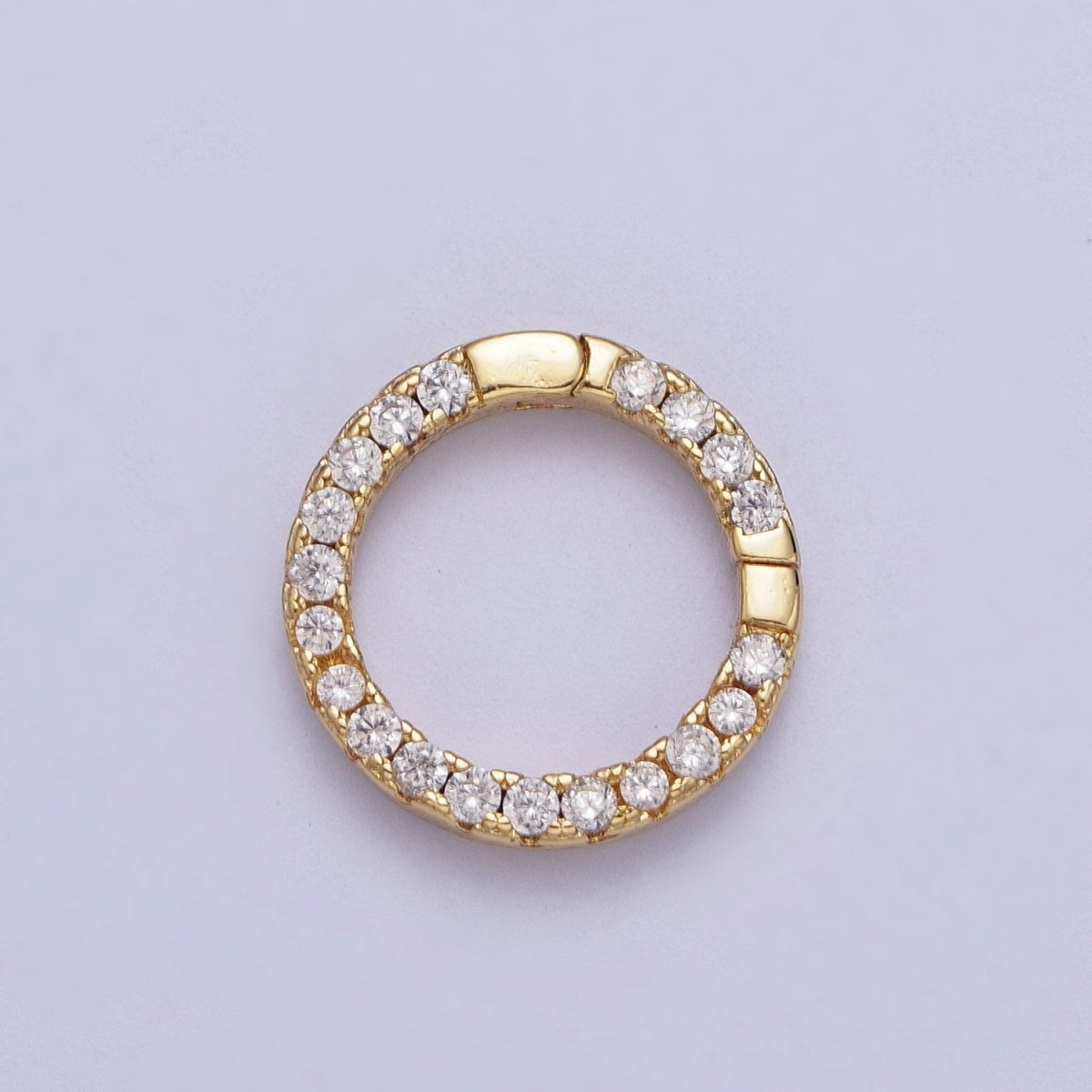 Cubic Push Gate Ring Gold Micro Pave Round Spring Gate Ring WHOLESALE Supplies K-047