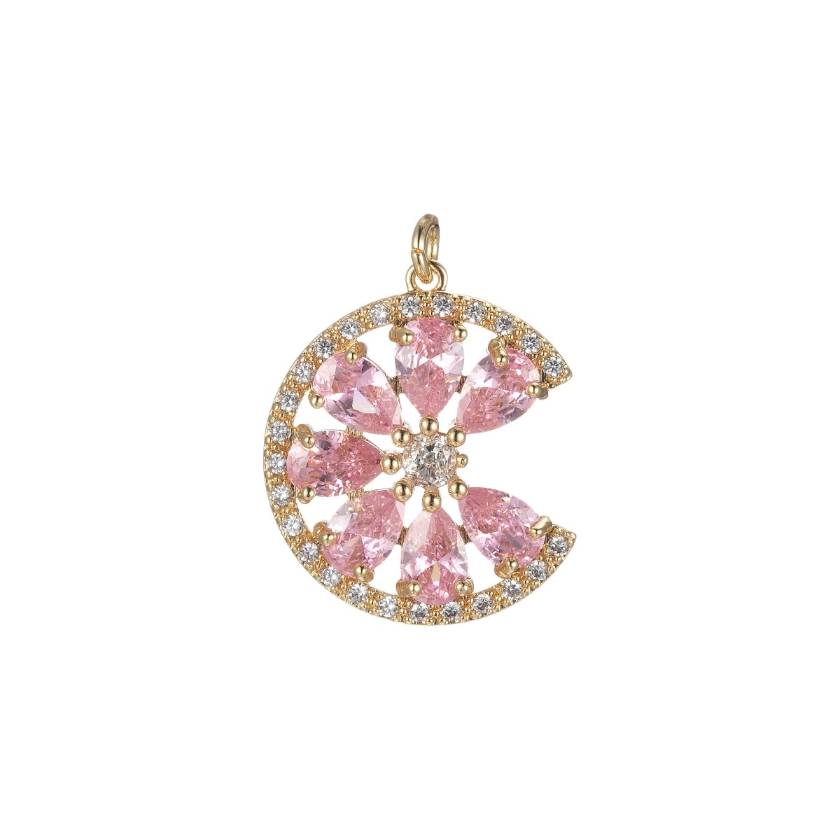 Cubic Sun Pendant Sunburst Charm Necklace, Celestial Jewelry Layering Necklace, Gifts for Her Pink Yellow Birthstone Jewelry Micro Pave E-843 E-844