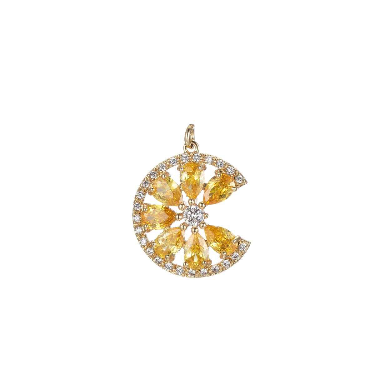 Cubic Sun Pendant Sunburst Charm Necklace, Celestial Jewelry Layering Necklace, Gifts for Her Pink Yellow Birthstone Jewelry Micro Pave E-843 E-844