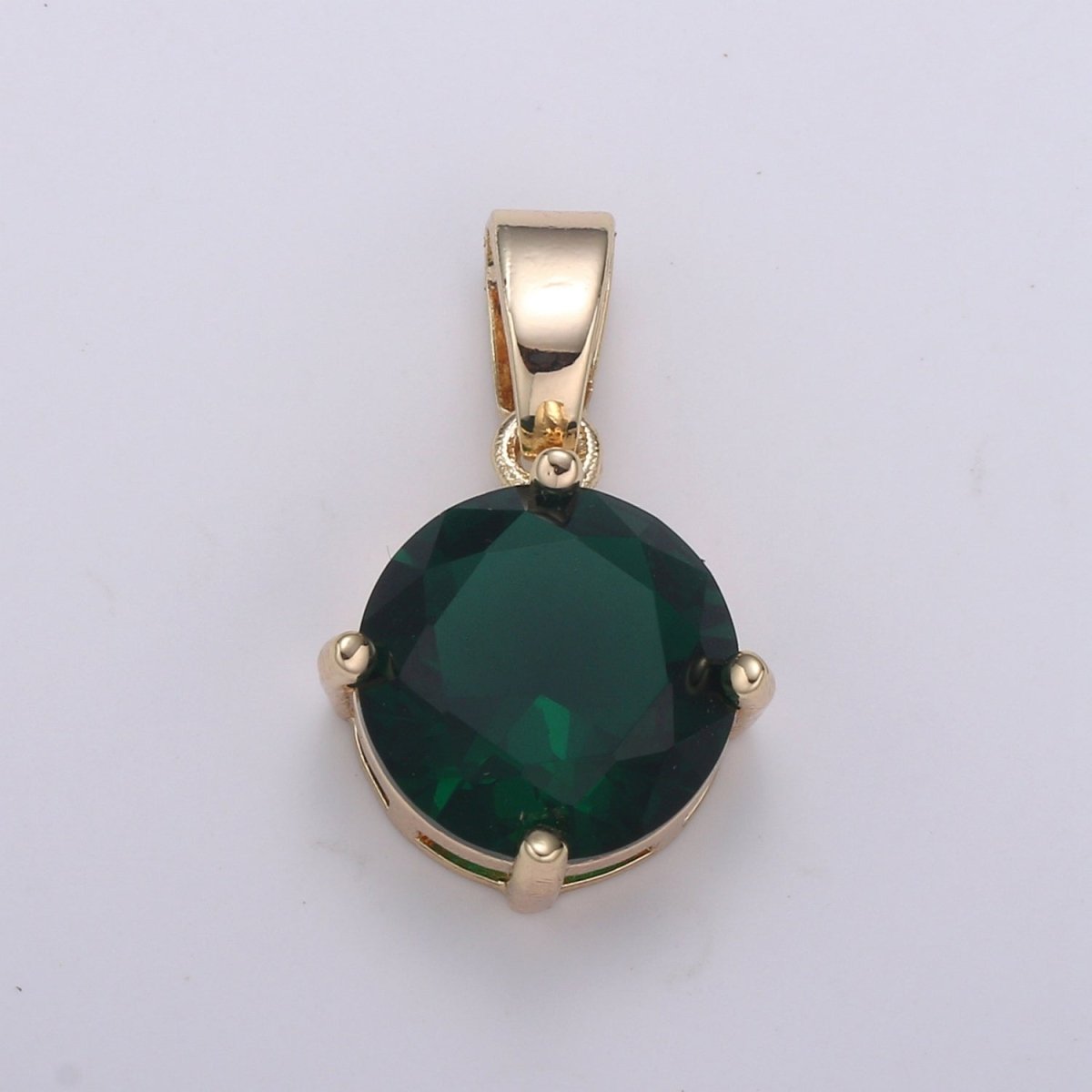 Cubic Zirconia 18K Gold Pendant, Solitaire Cubic Charm for Easy Self-Making Jewelry, Sophisticate Pendant H-262 H-263 J-098