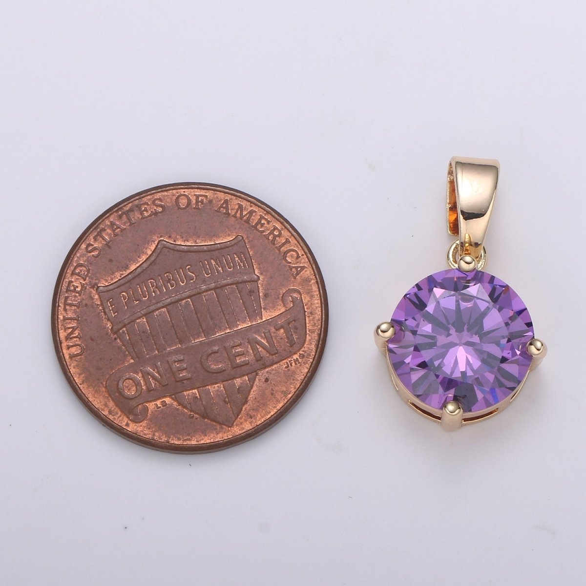 Cubic Zirconia 18K Gold Pendant, Solitaire Cubic Charm for Easy Self-Making Jewelry, Sophisticate Pendant H-262 H-263 J-098
