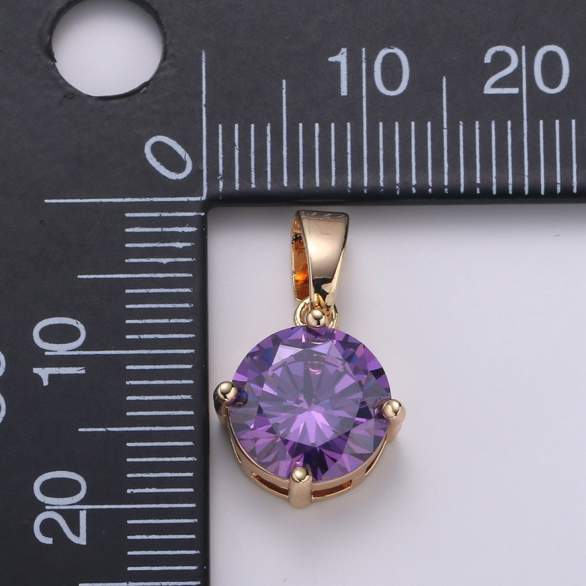 Cubic Zirconia 18K Gold Pendant, Solitaire Cubic Charm for Easy Self-Making Jewelry, Sophisticate Pendant H-262 H-263 J-098