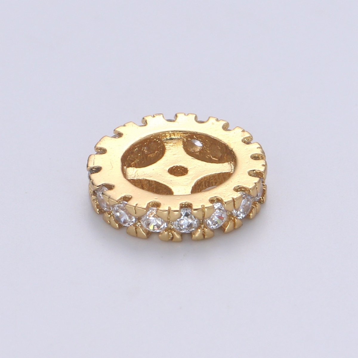 Cubic Zirconia Rondelle - Cz Beads - Crystal Spacers - Gold Rhinestone Spacer Beads Silver Bead Spacer Charm for Necklace Bracelet B-508
