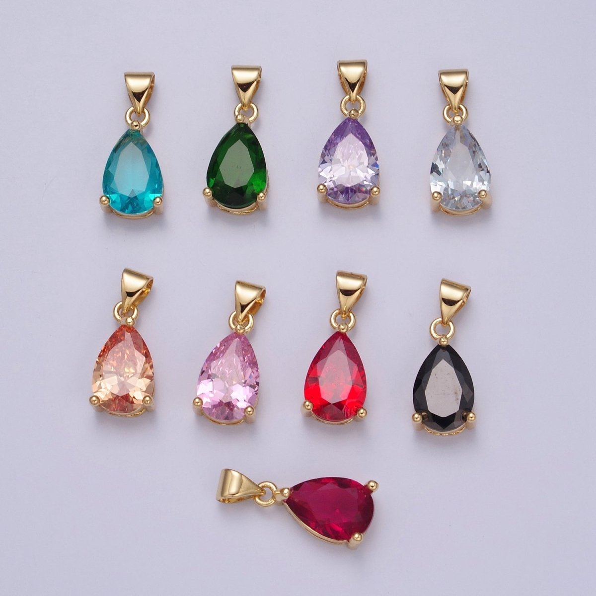 Cubic Zirconia Teardrop Pendant For Jewelry Making I-098 I-124 I-136 I-144 I-146 I-147 I-150