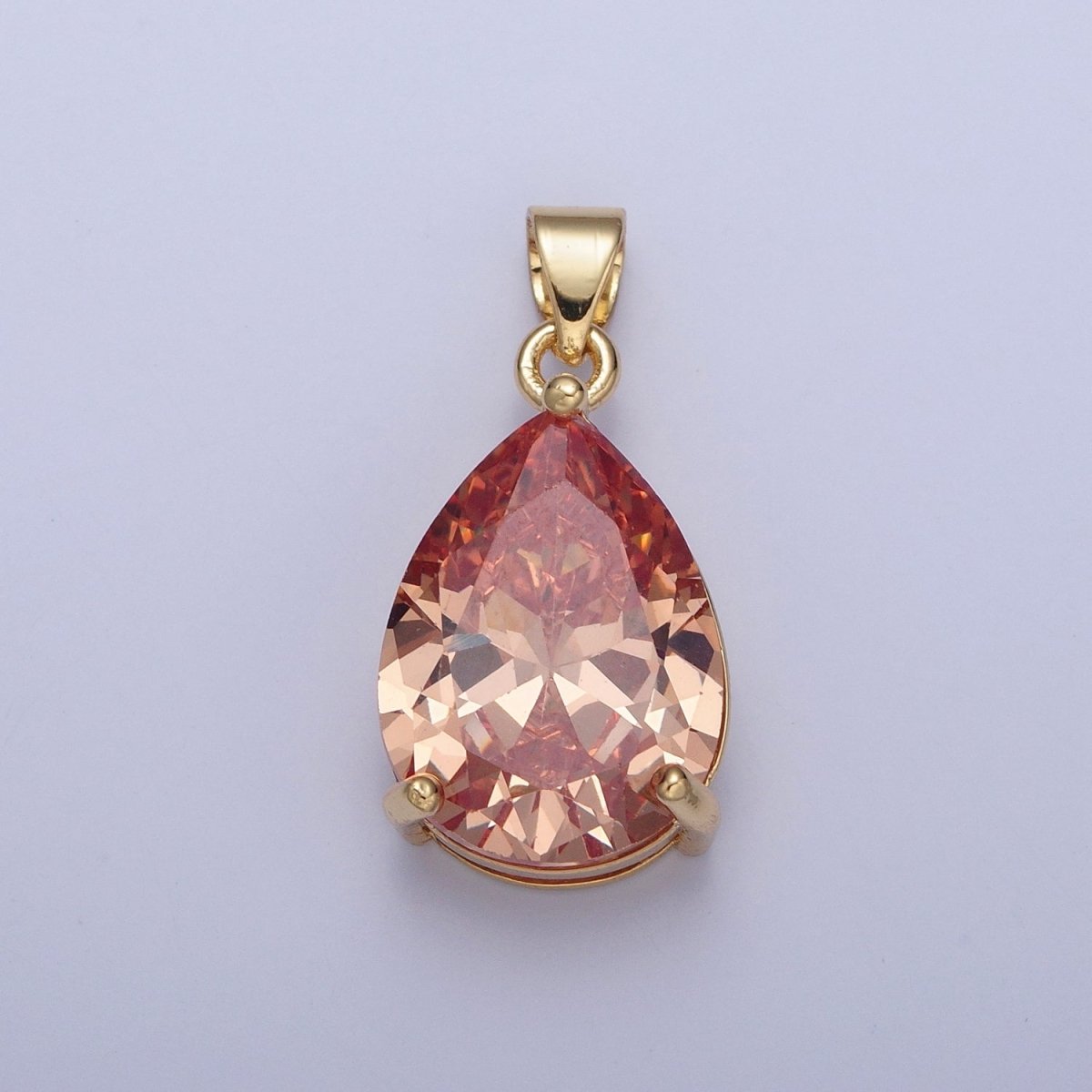 Cubic Zirconia Teardrop Pendant, Large Multicolor CZ For Necklace Making H-293 H-316 H-320 H-346 H-369 H-371 H-373